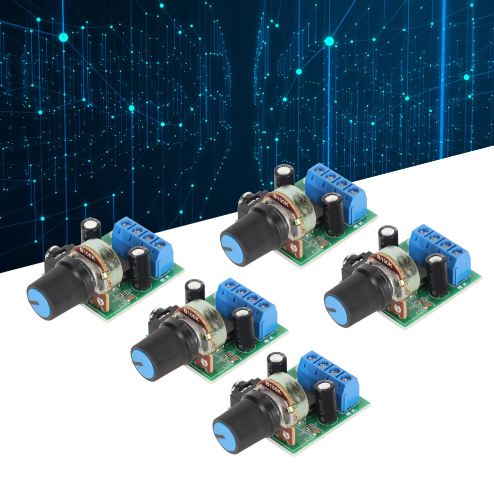 5Pcs Lm386 Power Amplifier Board Mini 0.5W To 10W Speaker Dc 3V To 12V Sound Power Amplifier Module For Speakers 5081315495779