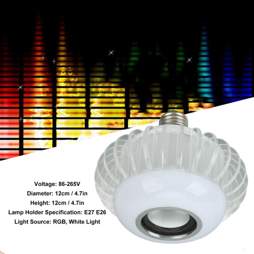 Smart LED Light Bulb Wireless Bluetooth Light Bulb Speaker E26 E27 RGB Color Changing Light Bulb With 24 Keys Remote Control 2