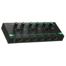 Headphone Amplifier 6 Channel Metal Stereo Amplifier for Recording Room