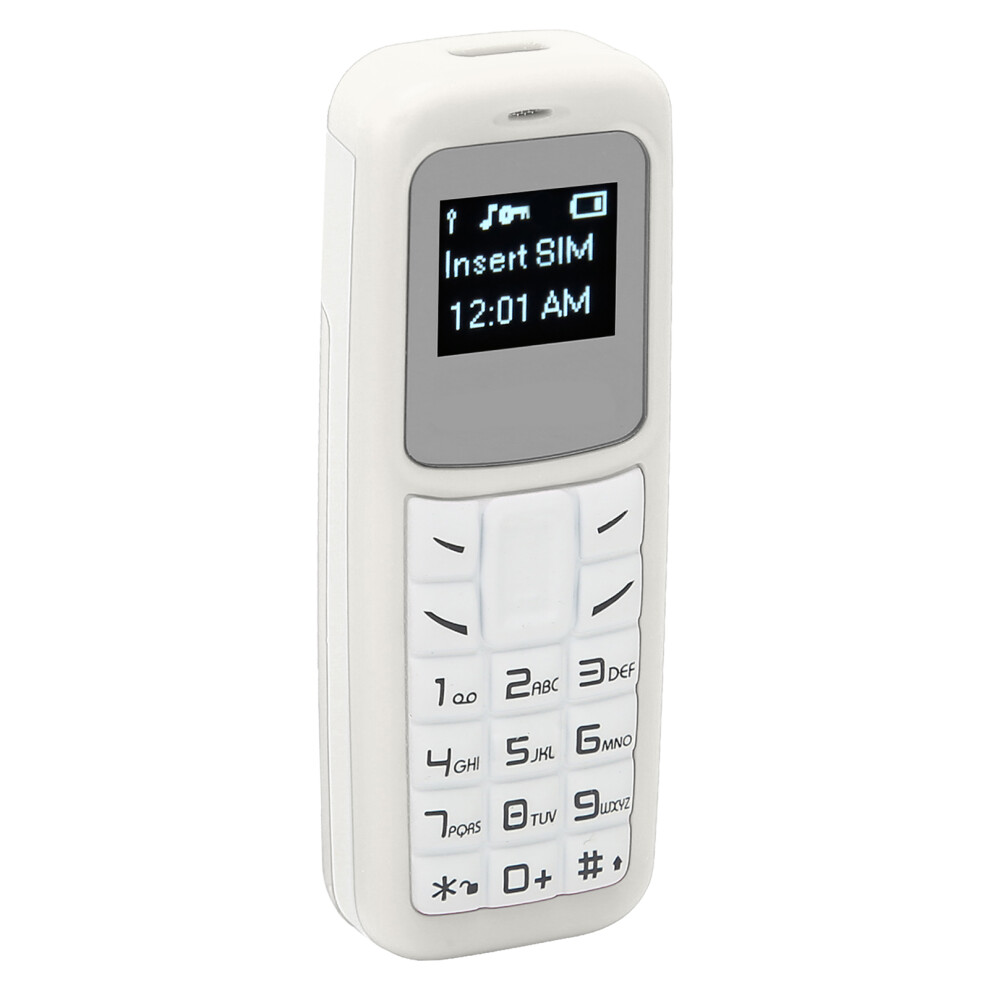 Mini Mobile Cell Phone Small Mobile Phone Bluetooth Headset Dialer With Ear Hook Support Sim 0.66Inch White 8231315499056