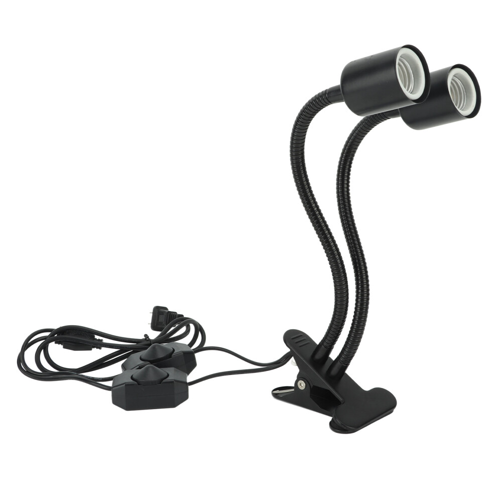 UVA UVB Reptile Light LED Double Headed E27 Lampholder Gooseneck Universal Head Heating Lamp with Clamp