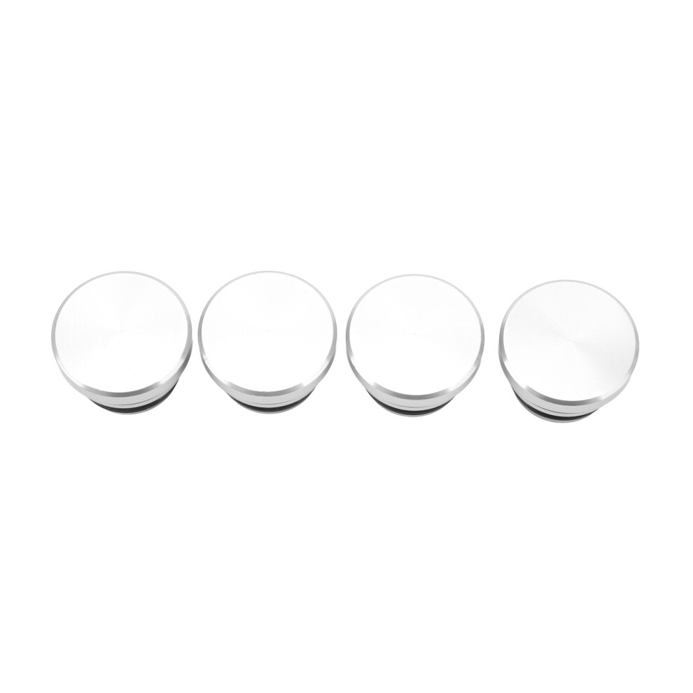 4 Pcs Cigarette Lighter Plug Socket Cap Aluminium Alloy Power Outlet Dust Cover For Vehicles With 12V Accessory Plug Color Silver 5001315502369