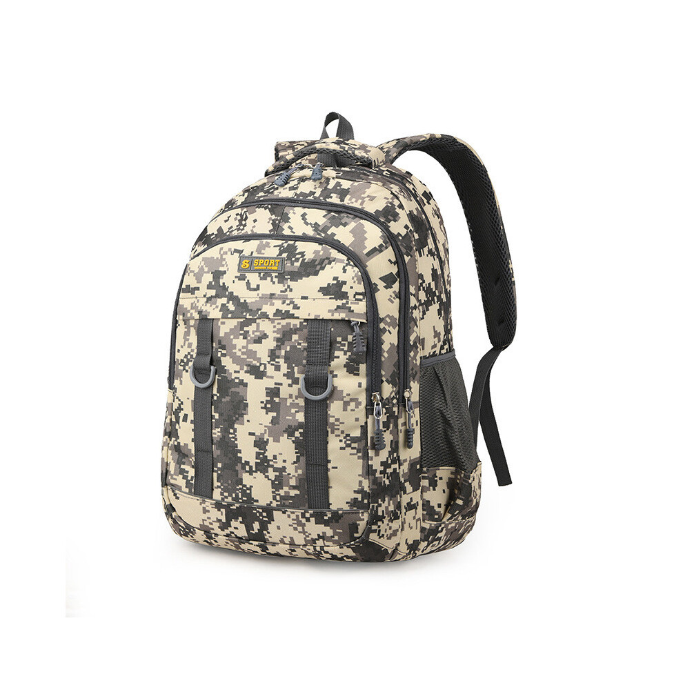 (Khaki) Trendy Backpack Camouflage With Laptop Compartment Schoolbag School For Travel-image-OPC-PHR85NZ-NEW