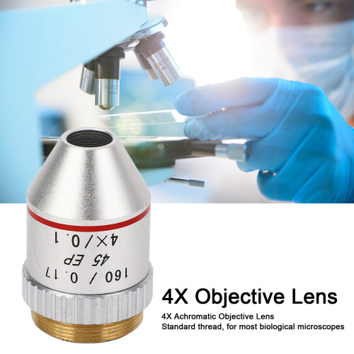 4X Objective Lens 195EP Achromatic Objective Lens Replacement for Biological Microscope Telescope 2