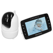 4.3Inch Video Baby Monitor Wireless IPS Screen 2X Temperature Display 2 Way Night Vision Baby Sitter Camera 100‑240V EU Plug