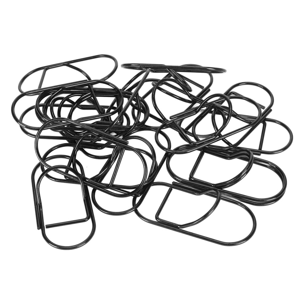 20Pcs Fancy Paperclips Large Black Plastic Covered Wire Multi Purpose Cute Paper Clips for Home School Office-image-OPC-PHR86BX-NEW