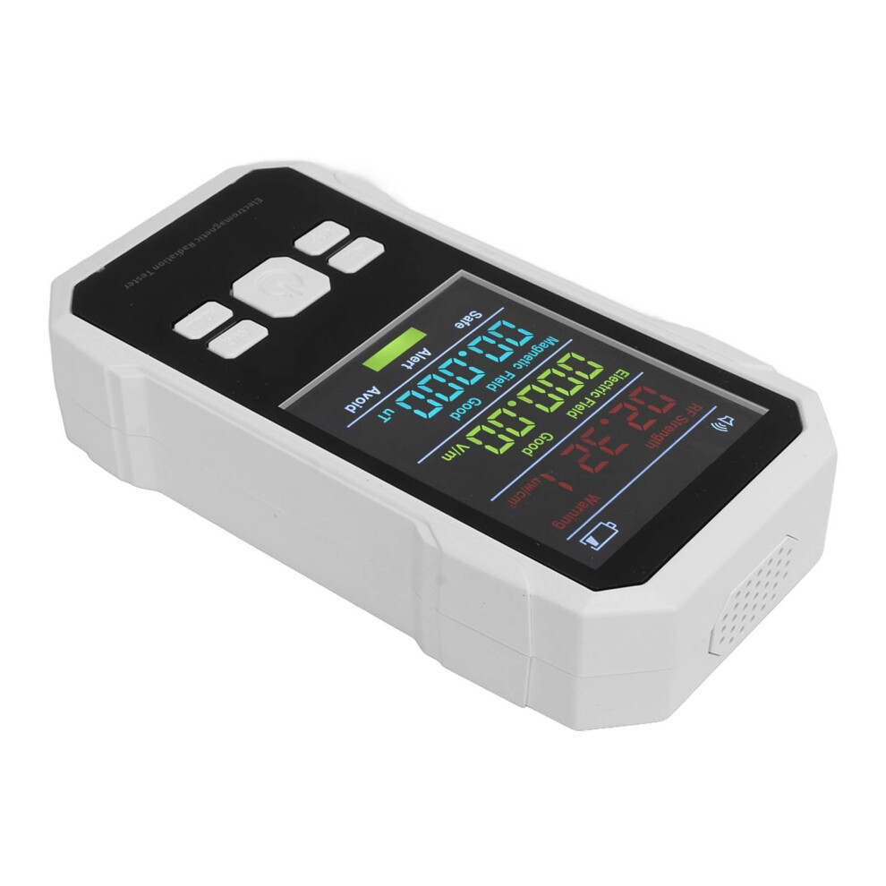 Radiation Detector Rf Electric Magnetic Field Strength Detection Handheld Electromagnetic Radiation Meter White 8201315512529