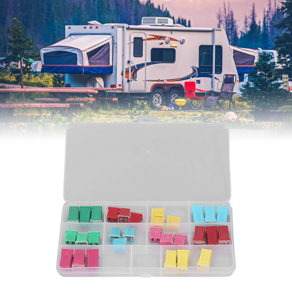 30Pcs Automotive Fuses Assortment Kit Box Shaped Electrical Accessories With Plastic Box 20Â60A 32V 4191315513067
