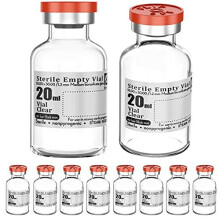 KS-Tek sterile tomme h?tteglas med selvhelende injektionsport med flip ud af aluminiumsh?tte steril pakke (20 ml 10)