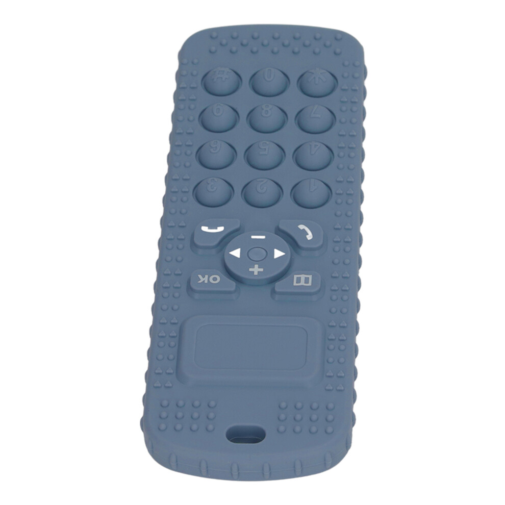 Baby Tv Remote Control Shaped Teething Toy Portable Soft Silicone Infant Gum Relief Chew Sensory Toy Dark/Blue