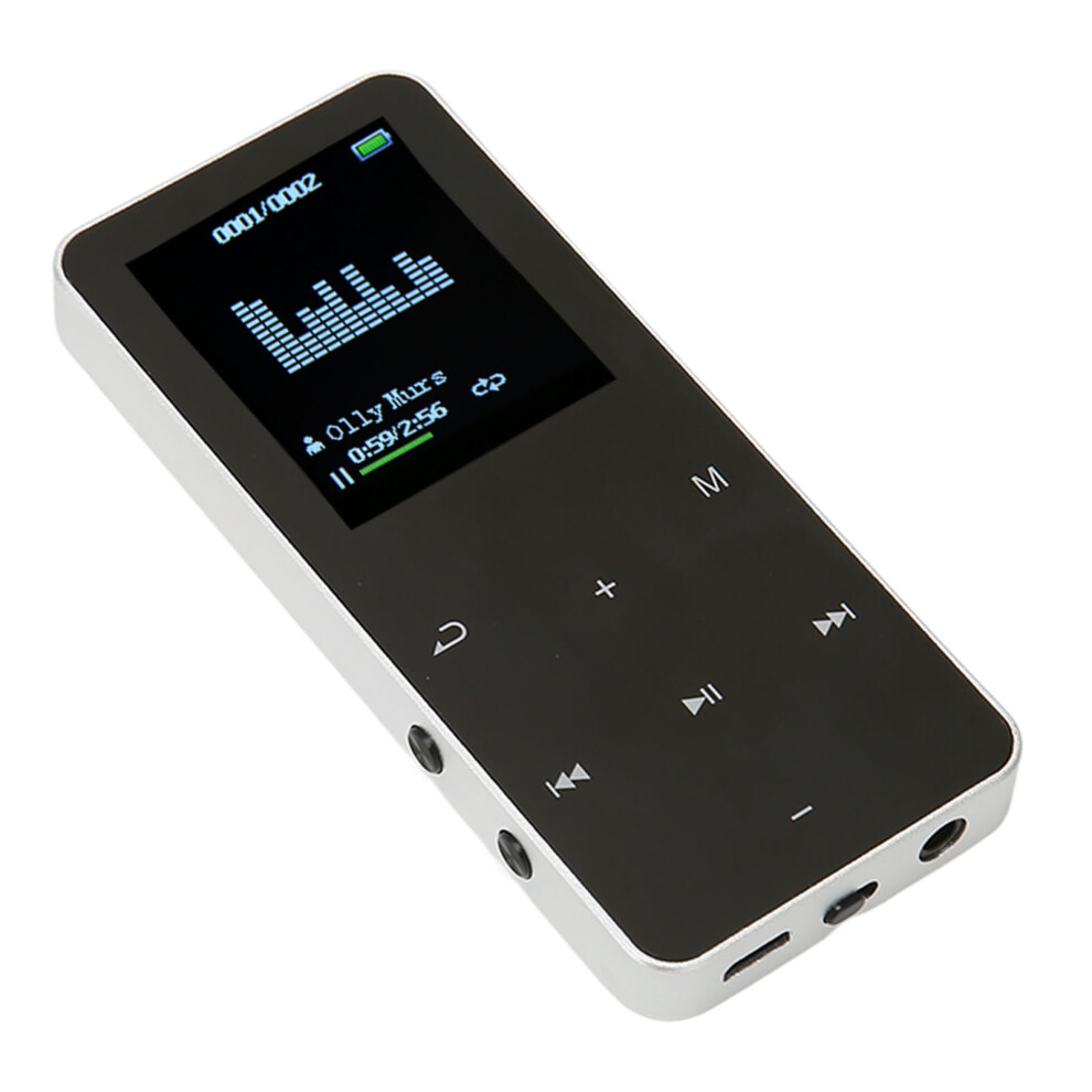 Mp3 Player 8G Bluetooth 4.2 1.8 Inch Screen Noise Reduction Lossless Portable Mp4 Player With Translation Dictionary Silver 5061315518616