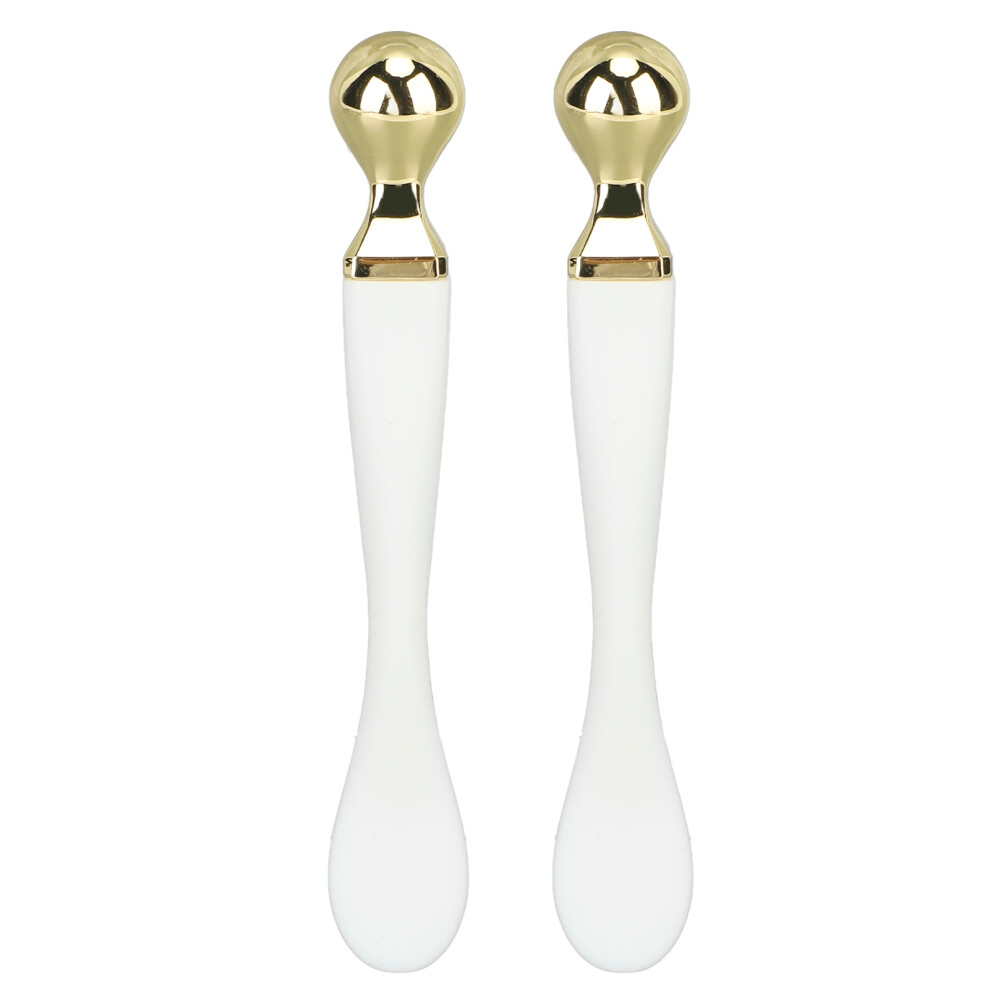 Cream 2Pcs Metal Eye Applicator Spatula Double Ended Zinc Alloy Silicone Eye Massage Tool