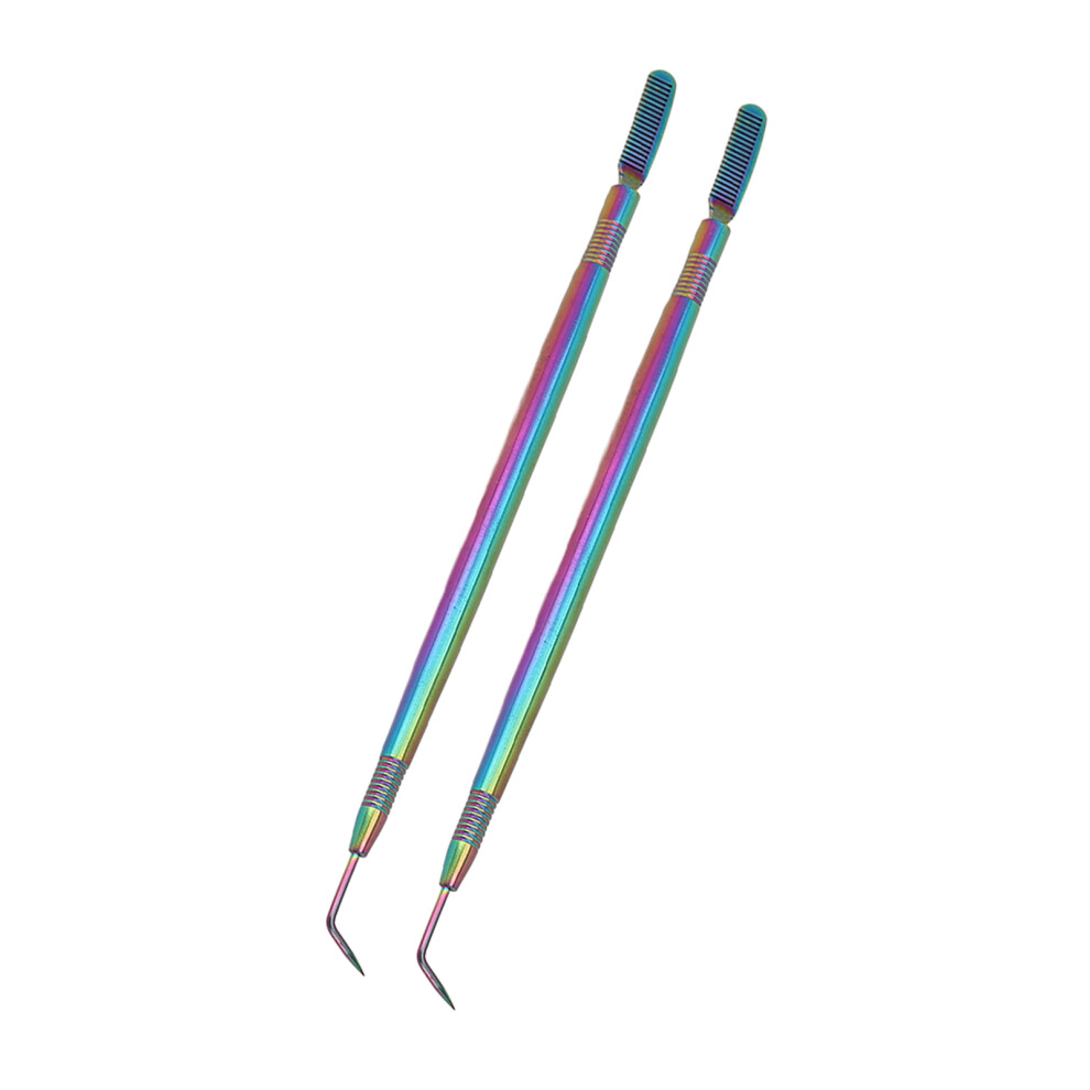 2pcs Eyelash Lift Perming Tool Colored Titanium Separation Comb Lash Separator Tint Tool for Salon