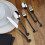 Gourmet Settings 20-Piece Flatware Treble Clef Collection Black Silver 3