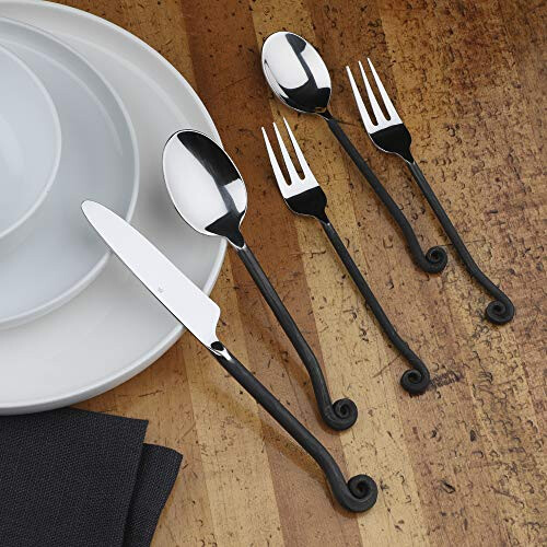 Gourmet Settings 20-Piece Flatware Treble Clef Collection Black Silver 2