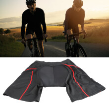 Padded Bike Shorts Breathable Shock Absorption Soft Sponge Silicone Cycling Shorts for Men Women Biking L
