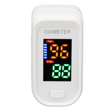 Oximeter LED Screen Fingertip Clip Type Blood Oxygen Saturation Monitor with Lanyard White