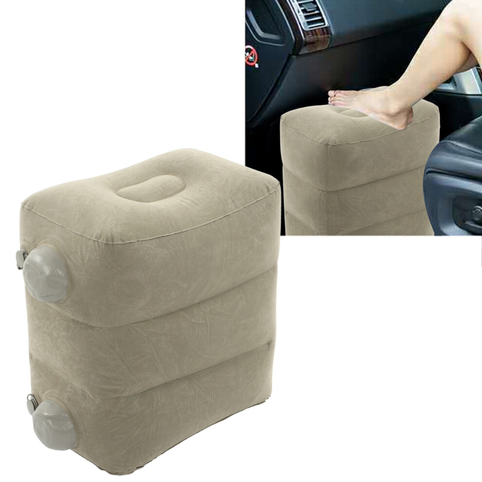 Dark/Gray Inflatable Foot Rest Promote Blood Circulation Relieve Fatigue Pvc Flocking Inflatable Footrest Cushion For Travel