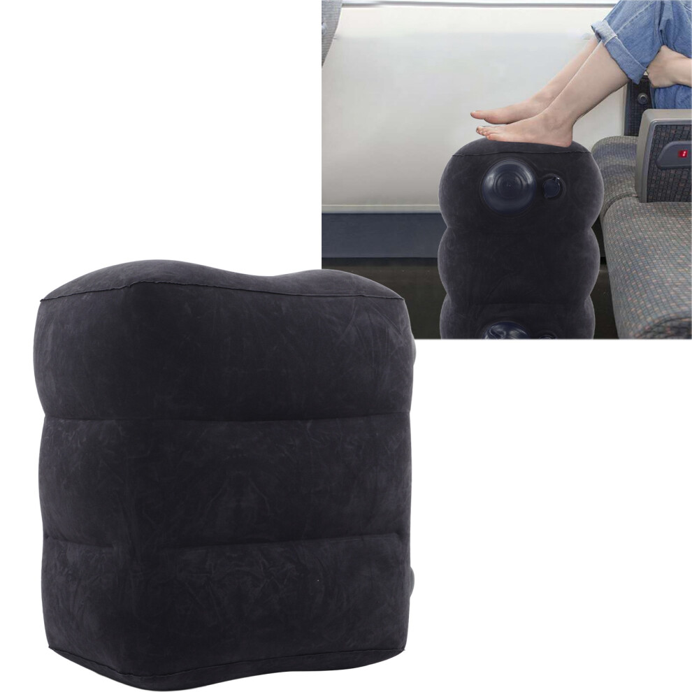 Dark/Blue Inflatable Foot Rest Promote Blood Circulation Relieve Fatigue Pvc Flocking Inflatable Footrest Cushion For Travel