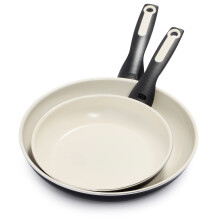 Greenpan Rio 8 """" og 10 """" Frying Pan Skillet Set PFOA og PFAS-fri sund keramisk nonstick Cookware Stay-cool Bakelite h?ndtag opvaskemaskine Sikk