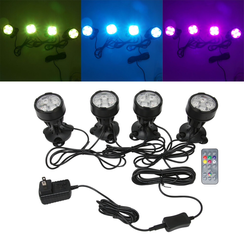 Outdoor Color Changing Spotlights 12W Adjustable 16 LED IP68 Waterproof LED Landscape Lights