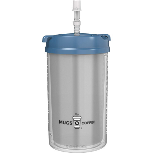 Mugs N Coffee Κούπα 32 oz Με Διπλό Τοίχωμα Νοσοκομειακή Με Καλαμάκι - Μπλε Καπάκι & Χερούλι 2