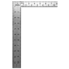 Johnson Level & Tool CS10 Professioneller, leicht ablesbarer Zimmermannswinkel aus Stahl, 20,3 x 30,5 cm, Silber, 1 Quadrat
