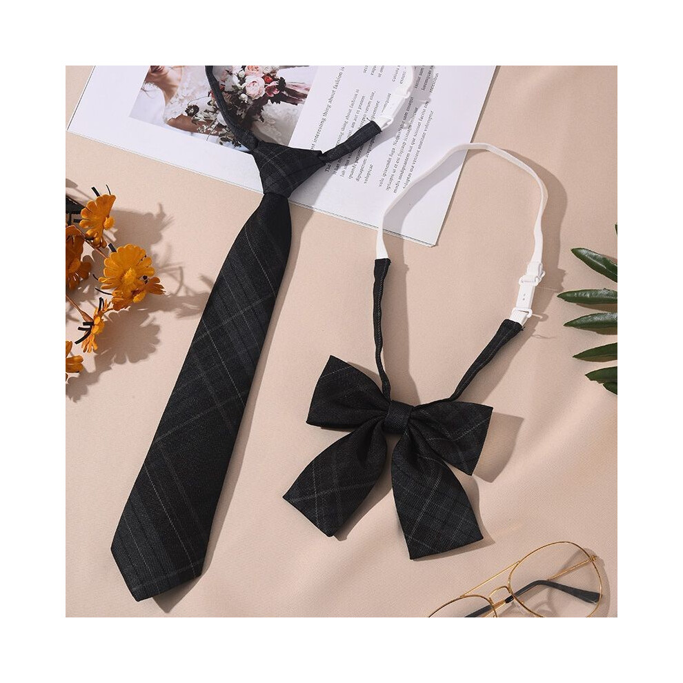 (Style 8)Cravate rouge à carreaux Jk enfants graduation fête école uniforme motif point décoration