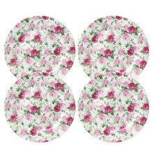 Sada 4 dezertn ch/ al tov ch tanierov Gracie China Summer Rose Chintz po celom povrchu (8-palcov ch)