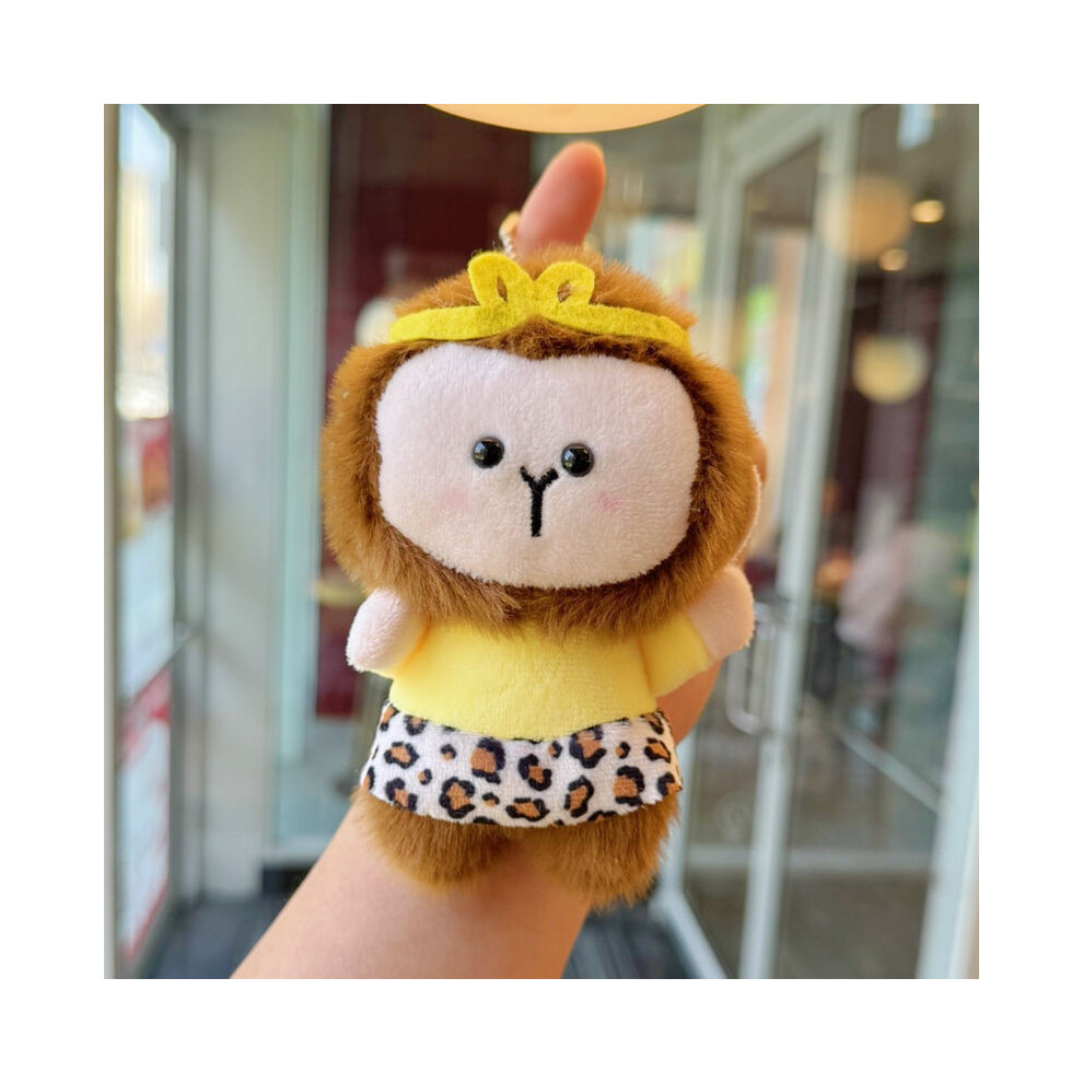(Leopard Pattern)Lotus le roi singe peluche porte-clés animal peluche poupée sac à dos cadeau pendentif
