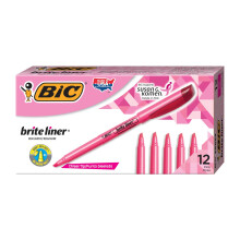 BIC Brite Liner Textmarker, Pink, 12er-Box