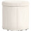 Homcom (Cream) HOMCOM Round Storage Ottoman with Lid, Vanity Stool with Storage 9