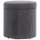 Homcom (Grey) HOMCOM Round Storage Ottoman with Lid, Vanity Stool with Storage 9