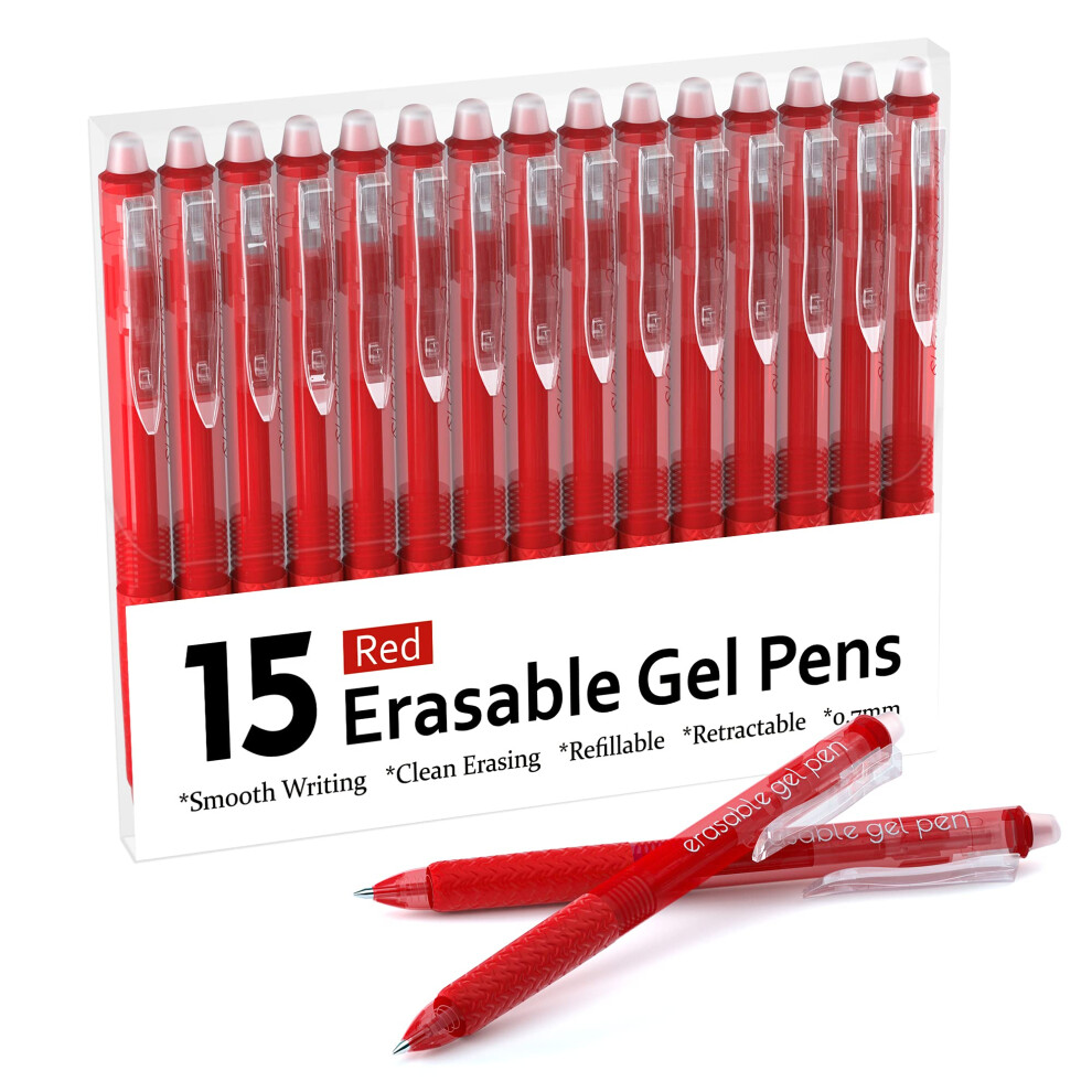 Uitwisbare Gelpennen Lineon 15-Pack Rood Intrekbare Uitwisbare Pennen Klik-image