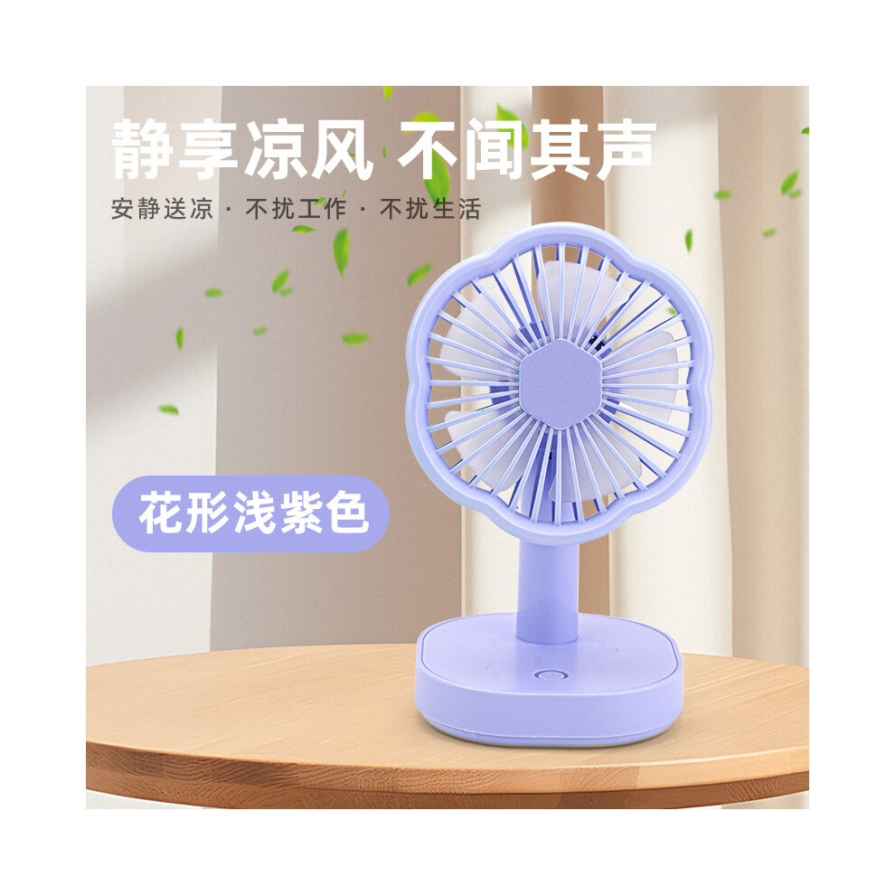 (10D-Purple, 9*8.5*14.5CM) MINI FAN Desktop Fan Sound High Wind Power Night Light-image-OPC-PHR8HYD-NEW