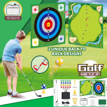 (7888-40A/size 150CM*150CM double-sided golf target set) Children's Indoor And Outdoor Golf Practice Target Game Stand Toy Set Throw Ball Sports