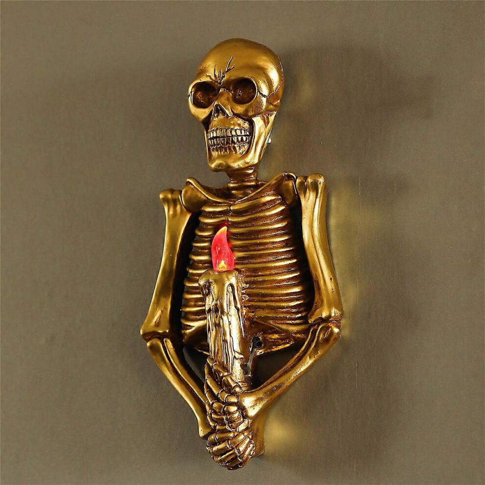 (As show, One size) Terror Skull Led Table Lamp Wall-mounted Skull Flame Red Night Light For Secret Room