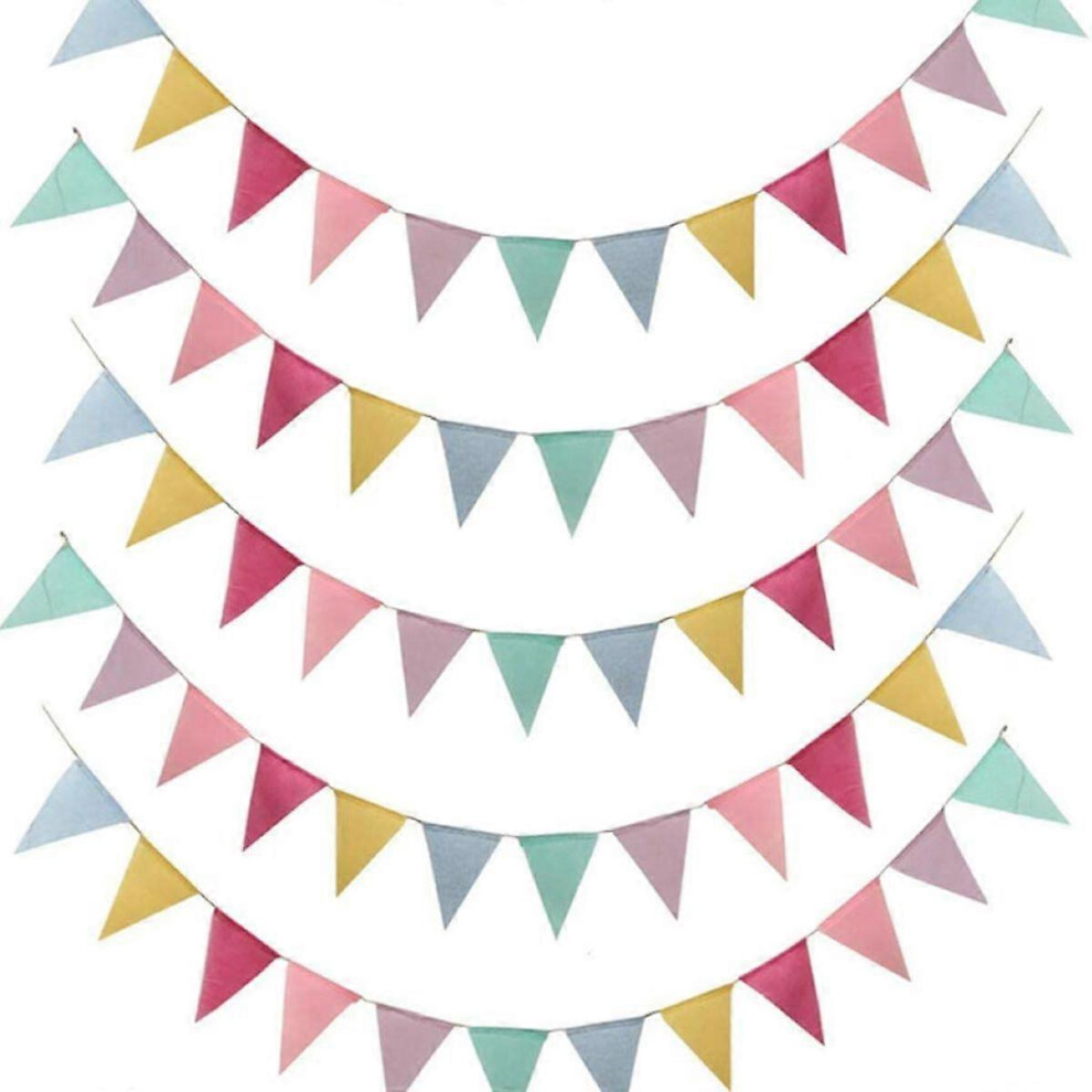(As show, One size) 5 Pcs 13ft Bunting Bunting Pennant Banner Pennant Garland Outside Outdoor Decoration For Wedding Party Christmas