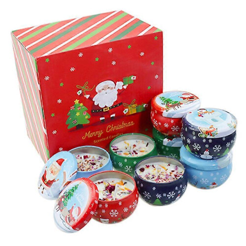 (As show, One size) 4pcs Smokeless Scented Candle Christmas Aromatherapy Candle Random Pattern 2