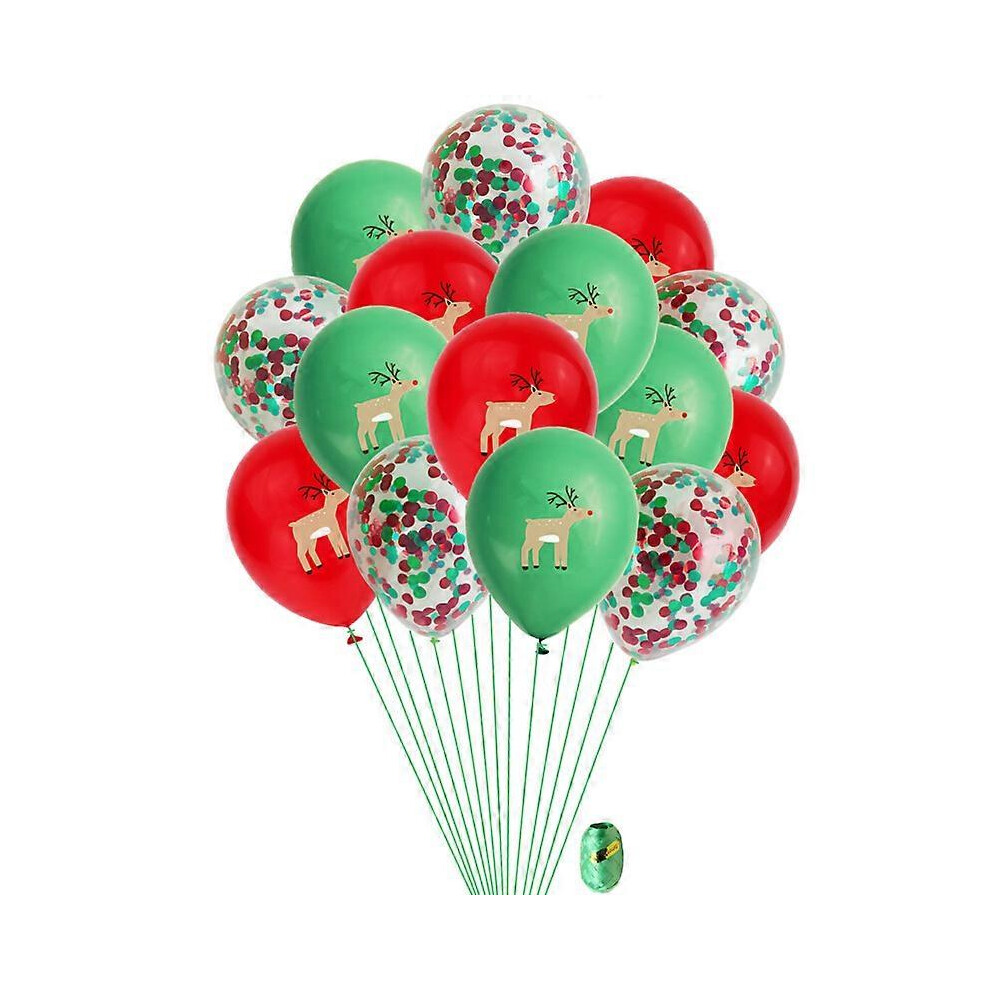 (As show, One size) 30 Pieces Christmas Latex Balloons, 12 Inch Green Red Balloons for Christmas Party Decorations, School Classroom Game, Kids