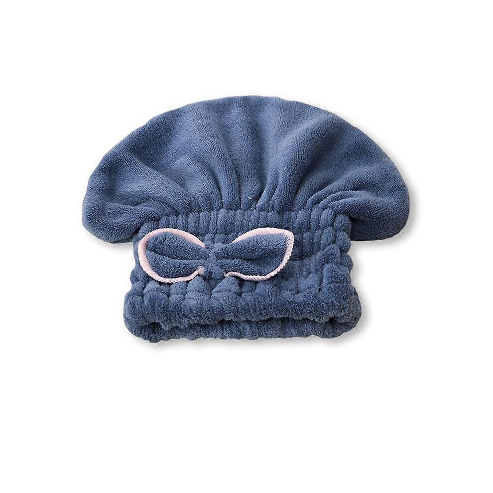 (As show, One size) Microfiber Hair Drying Caps, Extrame Soft & Ultra Absorbent, Fast Drying Hair Turban Wrap Towels Shower Cap for Girls and Womenblue)