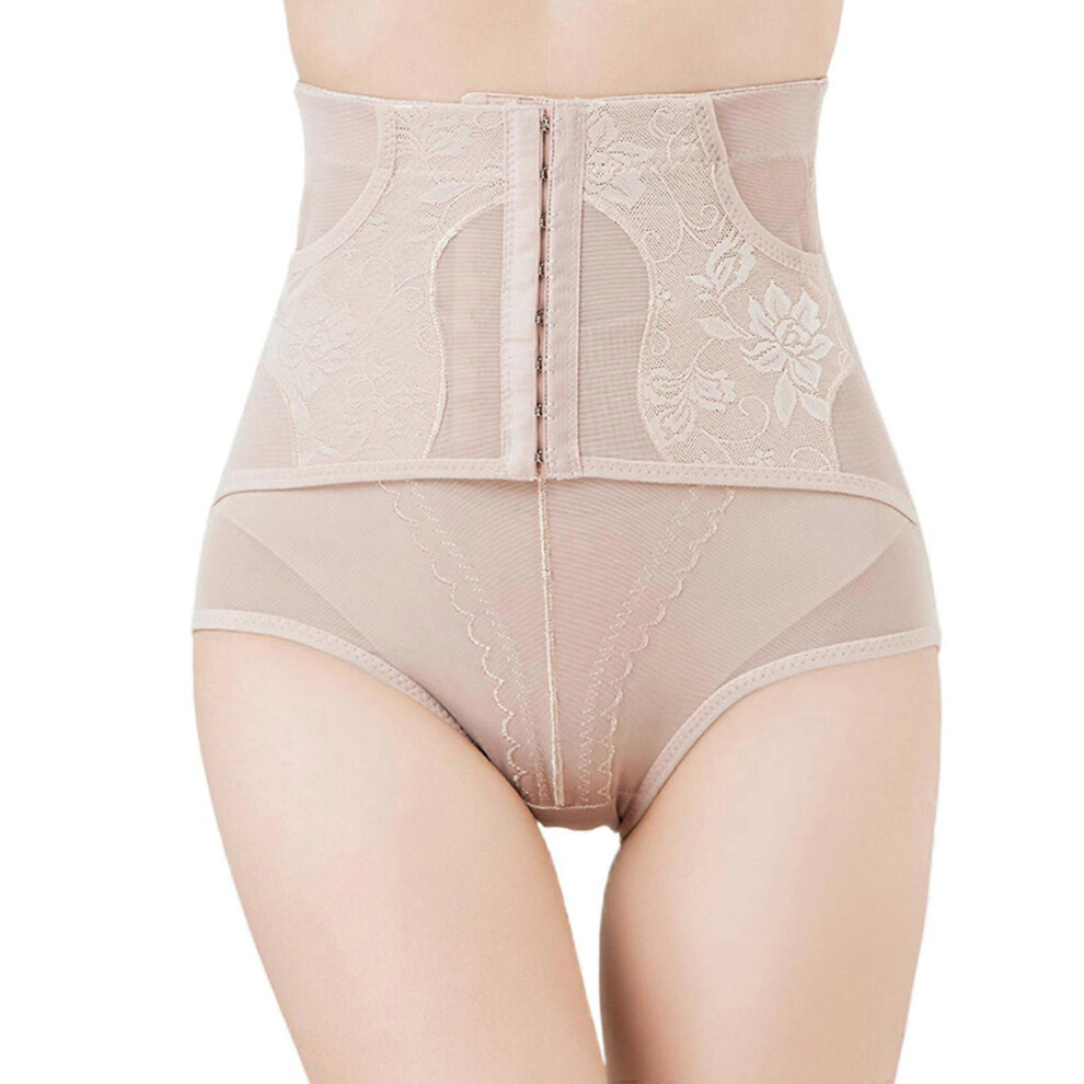 (Xl, Black) Women High Waist Cincher Tummy Control Panties Shapewear Hooks Front Girdle Butt Lifter Breathable Mesh Compression Underwear Body Shaper 3081097242709