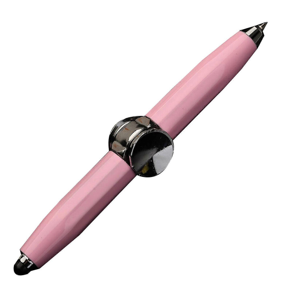 (White, One Size) Fidget Spinner Pen With Led Light Writable Spinning Pen Metal Ballpoint Pen For Kid Teen Student Relax Mood Ease Anxiety Light Pink 3081097246806