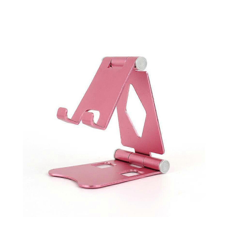 (As show, One size) Two angle height adjustable desktop solid aluminum metal mobile phone bracket (rose gold) for all Android smartphones and desktops