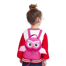 (As show, One size) Anti-Lost Backpack, Yuepin Cute Owl Toddler Backpack with Safety Leash for 1-5 Years Old Kids (Pink)