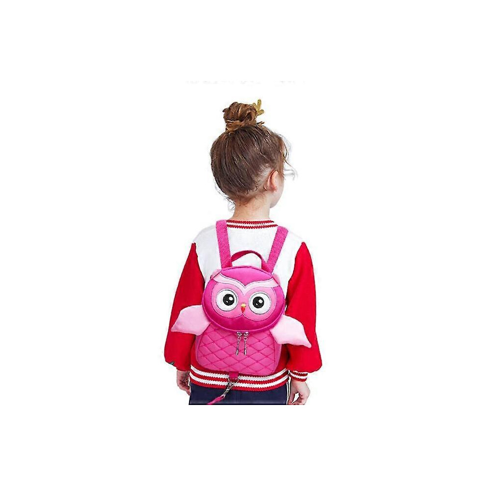 (As show, One size) Anti-Lost Backpack, Yuepin Cute Owl Toddler Backpack with Safety Leash for 1-5 Years Old Kids (Pink)