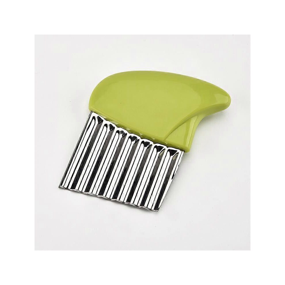 (As show, One size) Stainless steel corrugated chopper, fruit, vegetable, potato chips, fried slicergreen