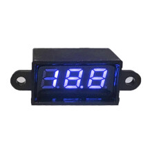 (As show, One size) Upgraded Digital Voltmeter Reverse for Protection LED Display Waterproof Voltage Tester 0.28inch for DC 3.5-30V 2 Wire f Blue