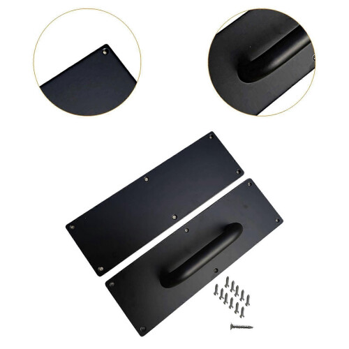 (PUSH PULL Silver, One size) Stainless Steel Door Handles Sturdy Pull Push Handles for Hotels Public Home No Pattern 2