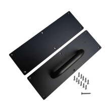 (PUSH PULL Black, One size) Stainless Steel Door Handles Sturdy Pull Push Handles for Hotels Public Home No Pattern